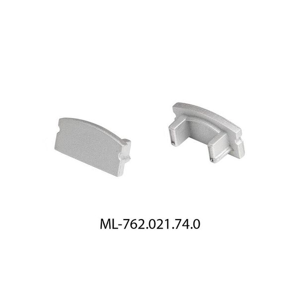 End cap for PH2 without hole, silver color, 1pc image 1
