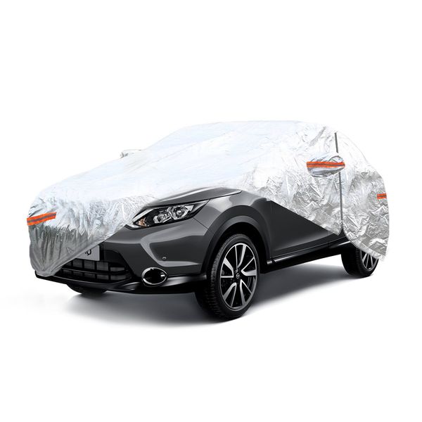 ALUMINIUM CAR COVER with ZIP, REFLECTIVE, 120g + cotton,Silver,  size: SUV/VAN L image 1