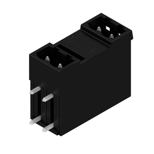PCB plug-in connector, male header, closed side, THT solder connection, 5.00 mm, Number of poles: 4, 90°, Solder pin length (l): 3.2 mm, tinned, black, Box image 2