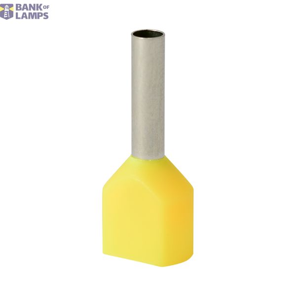 Double insulated sleeve terminal HI 2x1.5/8-zo yellow, Al/Cu image 1