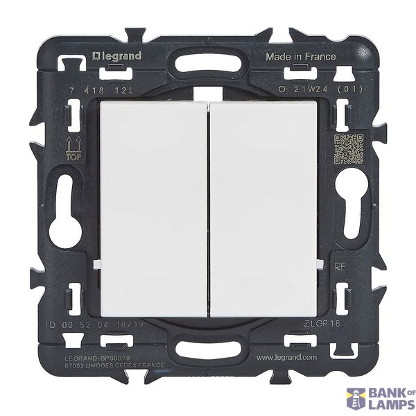 WIRELESS BATTERYLESS 2 GANG CONTROL SWITCH 2-WAYS ON/OFF VALENA NEXT W image 1