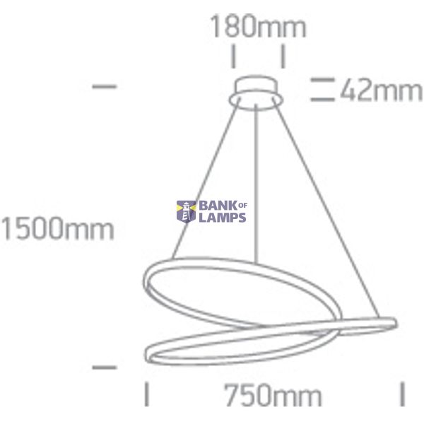 BRASS PENDANT LED 40W WW IP20 230V image 2
