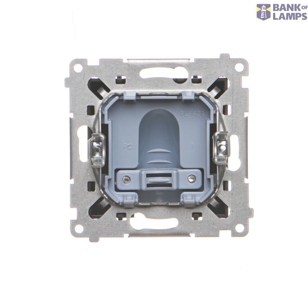 Single roller blind button, 16A, Silver matt, metalic image 1