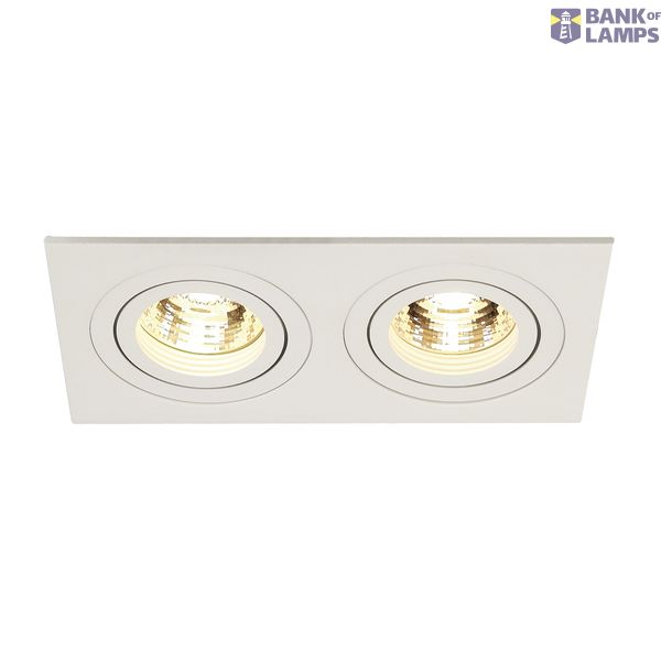 NEW TRIA II MR16 downlight, rectangular, matt white, max. 2x50W, incl. clip springs image 3