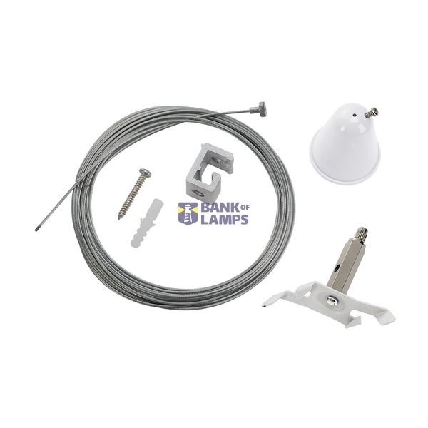 Wire cable suspension set with cable for S-TRACK 3-phase track, white, 5m image 1