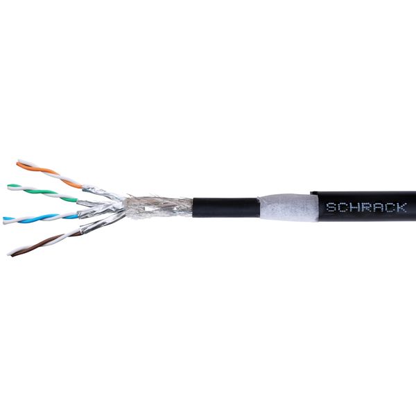 S/FTP Cable Cat.7, 4x2xAWG23/1, 1000Mhz, PE OUTDOOR, black (The price is shown without markup on metals. Request a quote for accurate information) image 1