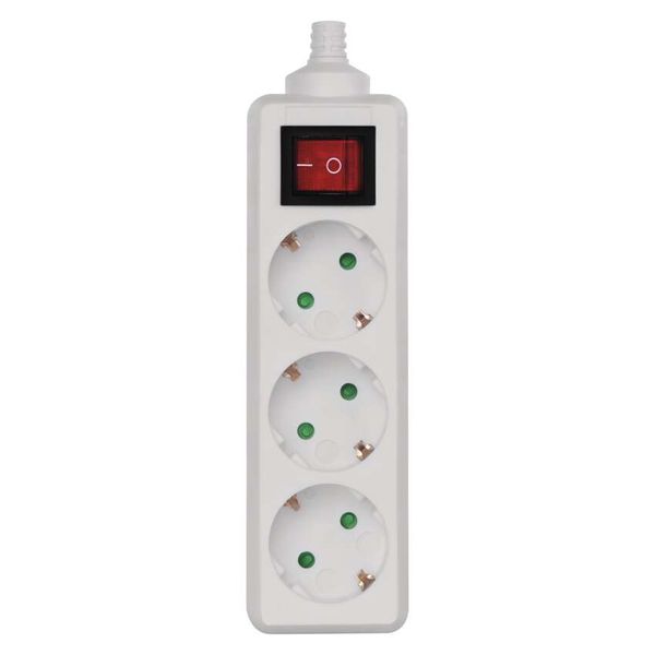 Power Strip without cable 3 sockets + Switch SCHUKO image 1