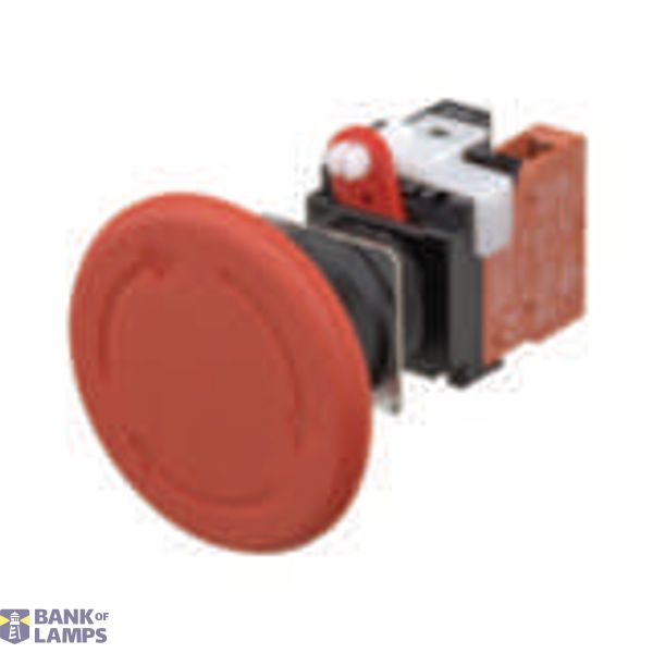 Emergency stop switch, non-illuminated, 60mm dia, push-lock/turn-reset, 1NO + 1NC A22E7014B image 1