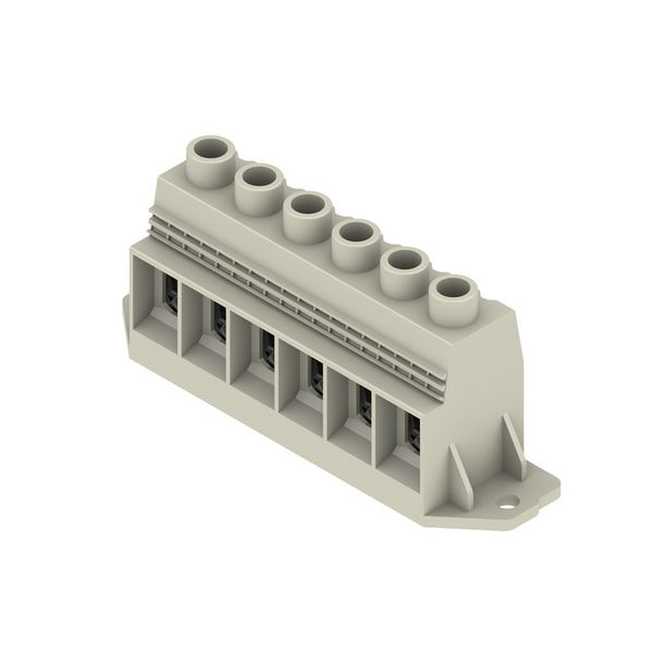 Printed circuit board terminals, 15.00 mm, Number of poles: 6, 90°, Solder pin length (l): 4.5 mm, tinned, Pebble grey, Clamping yoke connection, Clamping range, max. : 50 mm², Box image 6