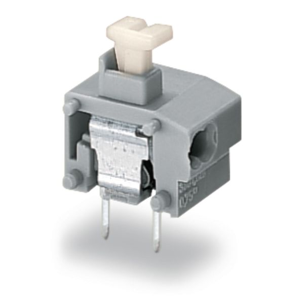 Stackable 2-conductor PCB terminal block push-button 0.75 mm² gray image 2