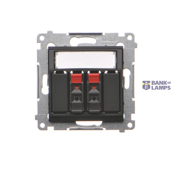 Double loudspeaker socket, black matt image 1