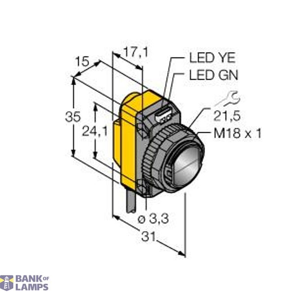 Photoelectric Sensor Diffuse Mode Sensor with Fixed-Field Background Suppression   QS18VP6FF50 W/30 image 2