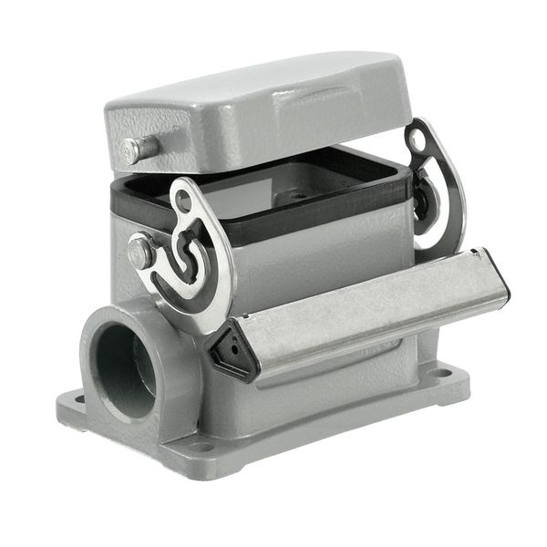 HDC enclosures, Size: 3, Protection degree: IP65, in plugged condition, Base housing, End-locking clamp, lower side, , without cover, Size of cable entries: PG 16 image 1
