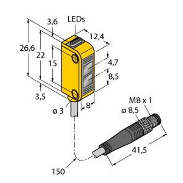 Photoelectric Sensor Retroreflective Sensor   Q12RP6LVQ3 image 1