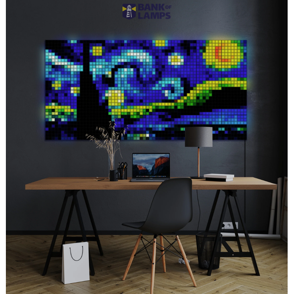 1 Square Master + 5 Squares Slaves Blocks, 64 RGB Pixels, 16x16 cm, Black, BT+WiFi, Gen II, IP20. Adapter included, Plug F image 4