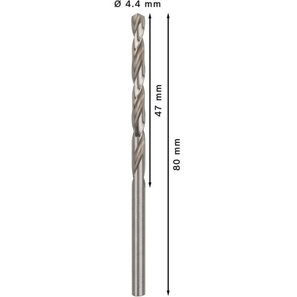 Metal drill bits HSS-G, DIN 338 4,4 x 47 x 80 mm 10 pcs. image 2