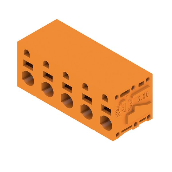 Printed circuit board terminals, 7.50 mm, Number of poles: 5, 90°, Solder pin length (l): 3.5 mm, orange, PUSH IN without actuator, Clamping range, max. : 2.5 mm², Box image 2
