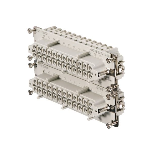 HDC insert, Female, 500 V, 16 A, Number of poles: 24, Screw connection, Size: 8 image 1