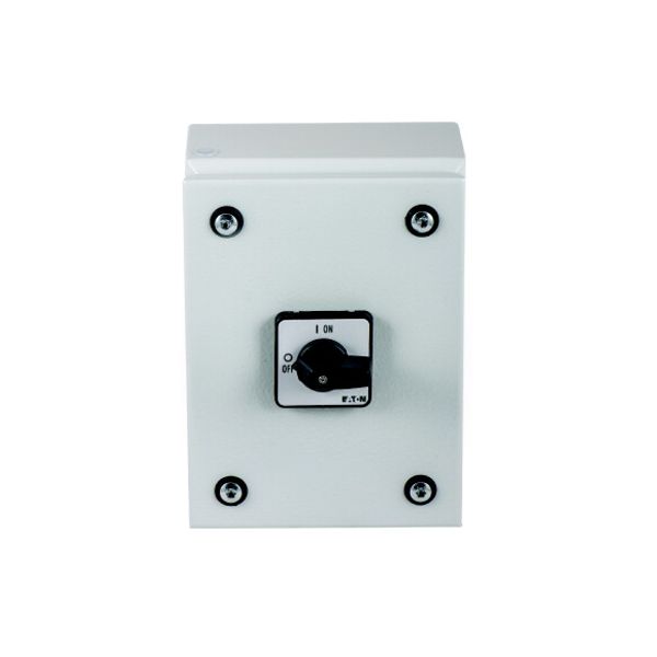 P1-32/SE1 On-Off switch, P1, 32 A, 3 pole, surface mounting, with black thumb grip and front plate, in steel enclosure image 2