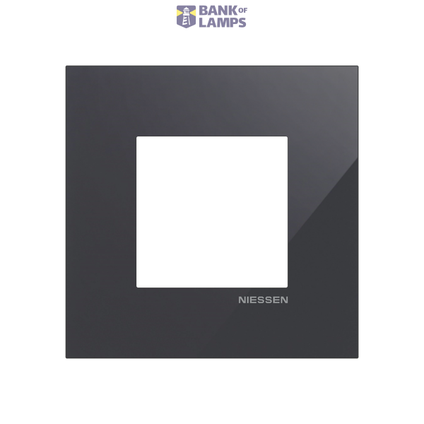 Frame 1-gang / 2-modules - Niessen logo - S - Tacteo Black image 1