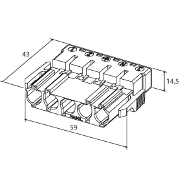 Screwless coupler 5-p plug, white image 2