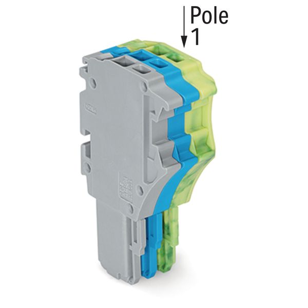 1-conductor female connector Push-in CAGE CLAMP® 1.5 mm² gray/blue/gre image 2