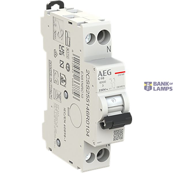 Circuit breaker 1P+ N, C Char. 10A, 6kA 1 mod image 1