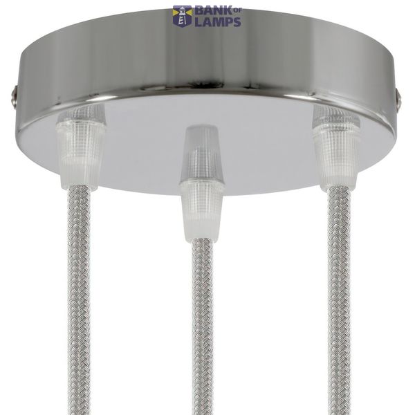 Cylindrical metal 3-hole ceiling rose kit image 1