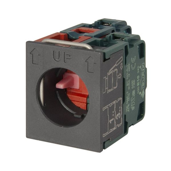 Contact block  2 N.O.+1 N.C. with flange image 1