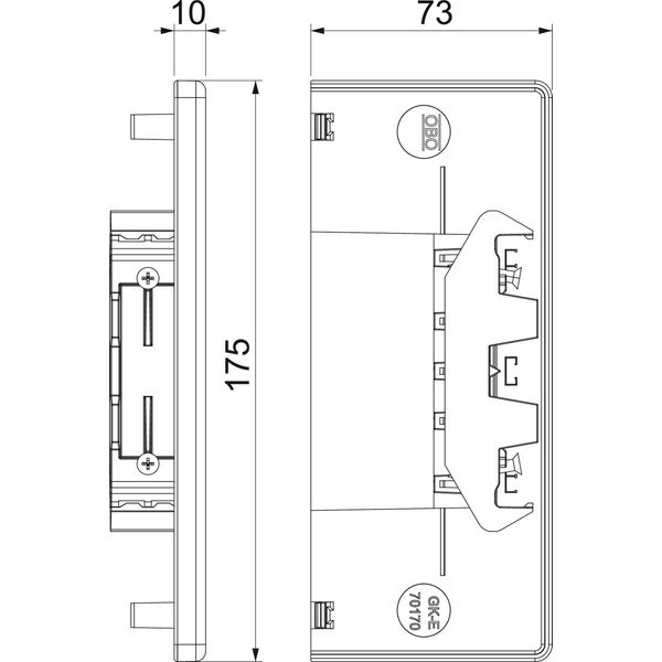 GK-E70170LGR End piece  70x170mm image 2