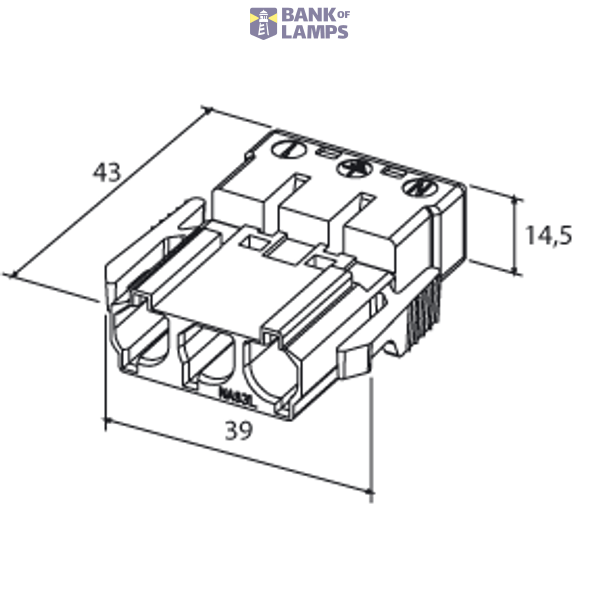 Screwless coupler 3-p socket, red image 2
