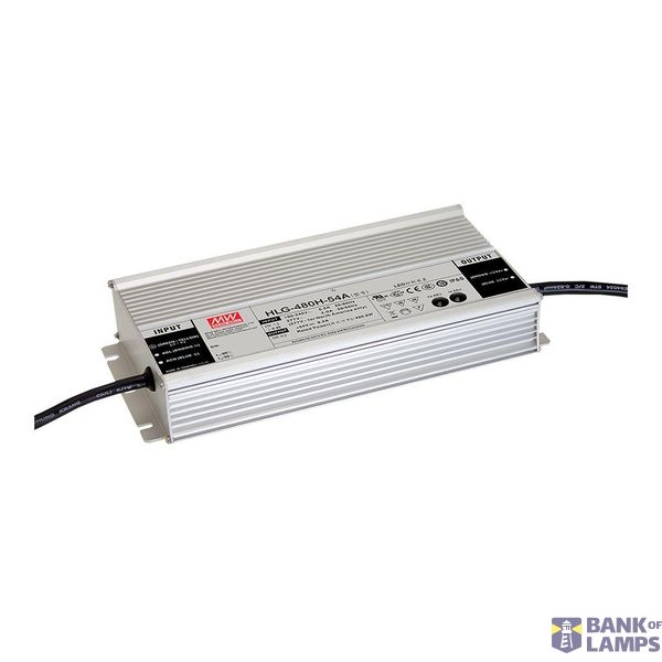 Meanwell HLG-480H ALU-PSU IP65 480W 30V / 16A CV + CC DIMMable image 1
