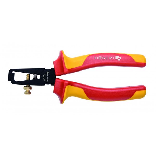HOEGERT Insulated wire stripper pliers 160 mm, VDE, 1000 V image 1