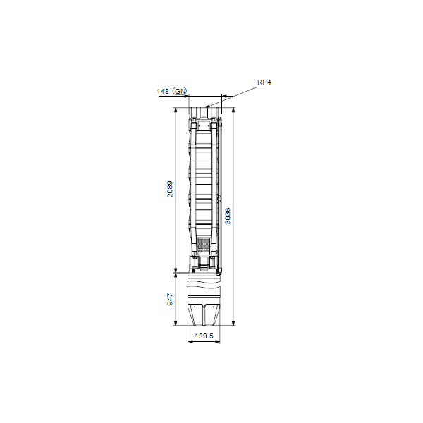 Submersible deepwell pump SP 60-16 Rp4&quot; 30 kW 3x380-415V 50Hz image 2