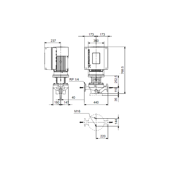 In-line circulator pump TPE 40-630/2-A-F-A-BQQE 3X400 50Hz image 3