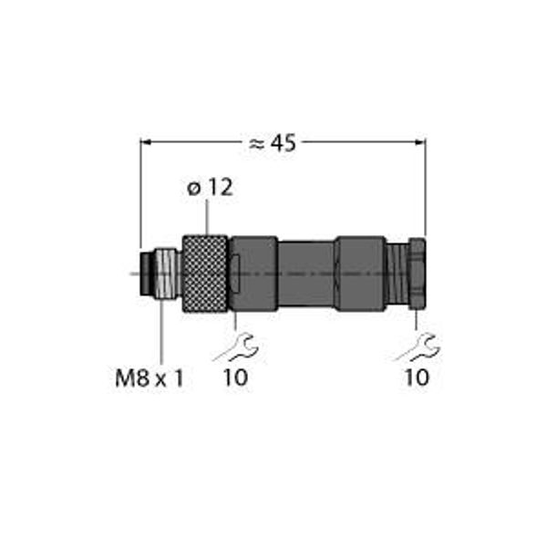 Field-Wireable Connector Male Connector M8 × 1/Ø 8 mm, Straight   BS5141-0 image 1
