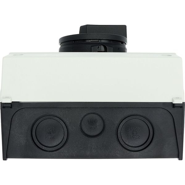 P3-63/I4/SVB-SW/HI11 Main switch, P3, 63 A, surface mounting, 3 pole, 1 N/O, 1 N/C, STOP function, With black rotary handle and locking ring, Lockable in the 0 (Off) posit image 50