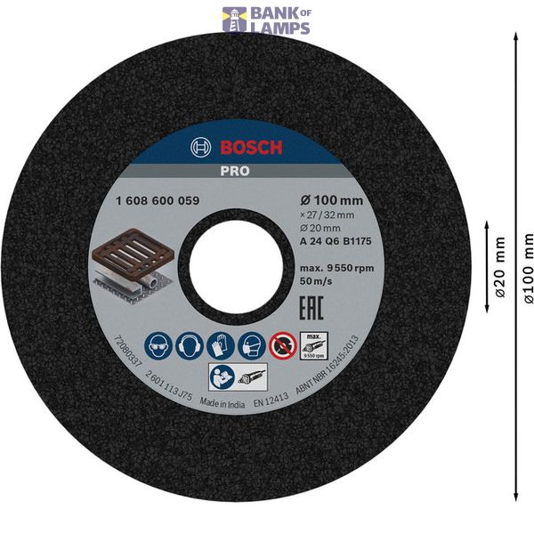 Grinding wheel for straight grinders 100 mm, 20 mm, 24 image 1