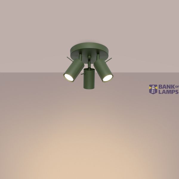 RING CEILING LAMP 3P OLIVE GREEN 3XGU10 image 8