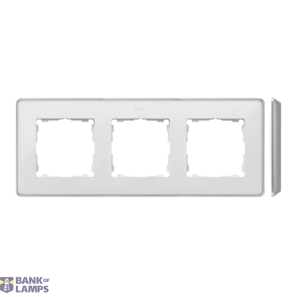 Triple frame, white, aluminium base image 1