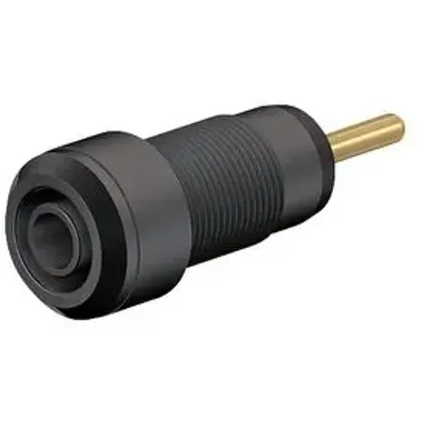 2 mm panel socket, round plug connection, mounting Ø 10.5 mm, black, 65.3304-21 image 1