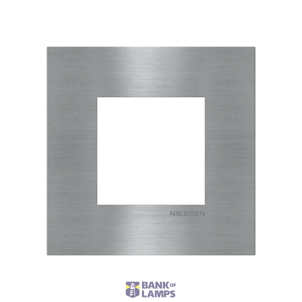 Frame 1-gang / 2-modules - Niessen logo - S - Stainless Steel image 1