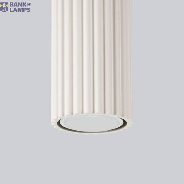 CYLINDRICAL BEIGE CEILING LAMP 40 CM CARBON VERTICAL PATTERN GU10 image 4