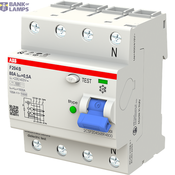 F204 B-80/0.5 Residual Current Circuit Breaker F200-4P-500 mA-80 A-Typ image 2
