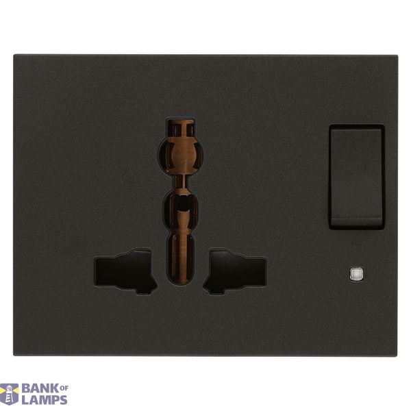 2P+E 13A SICURYmulti-outlet+switch black image 1