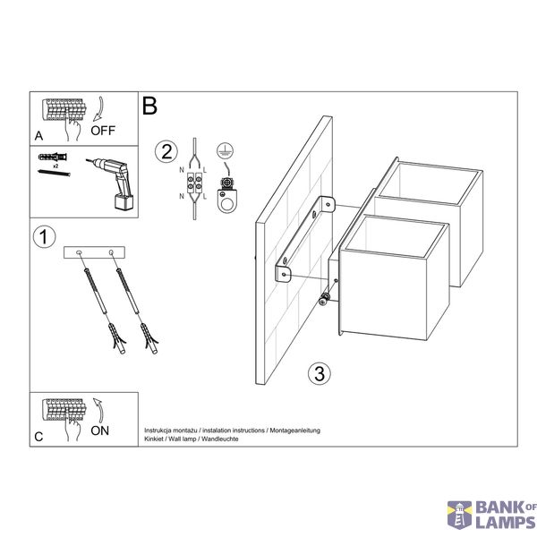 Wall lamp QUAD 2 white G9 2x40W IP20 image 3