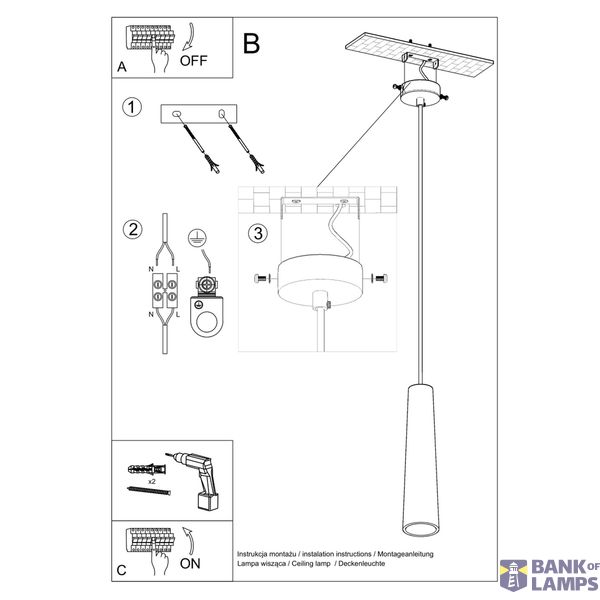 CERAMIC HANGING LAMP ELECTRA GU10 1X40W IP20 image 4