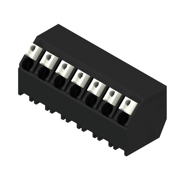 Printed circuit board terminals, 5.00 mm, Number of poles: 7, 135°, Solder pin length (l): 1.5 mm, black, PUSH IN with actuator, Clamping range, max. : 1.5 mm², Tube image 2