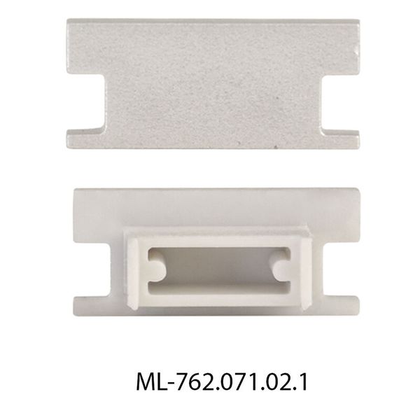 End cap for BD without hole, silver color, 1 pc image 1