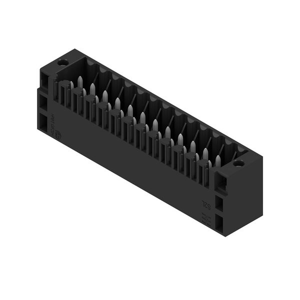 PCB plug-in connector, male header, Flange, THT solder connection, 3.50 mm, Number of poles: 26, 180°, Solder pin length (l): 3.5 mm, tinned, black, Box image 4